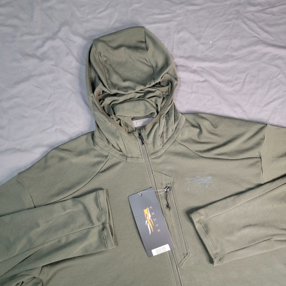 New Sitka Intercept Hoody Men's 2XL Deep Lichen Green Face Cover Long Sleeve NWT